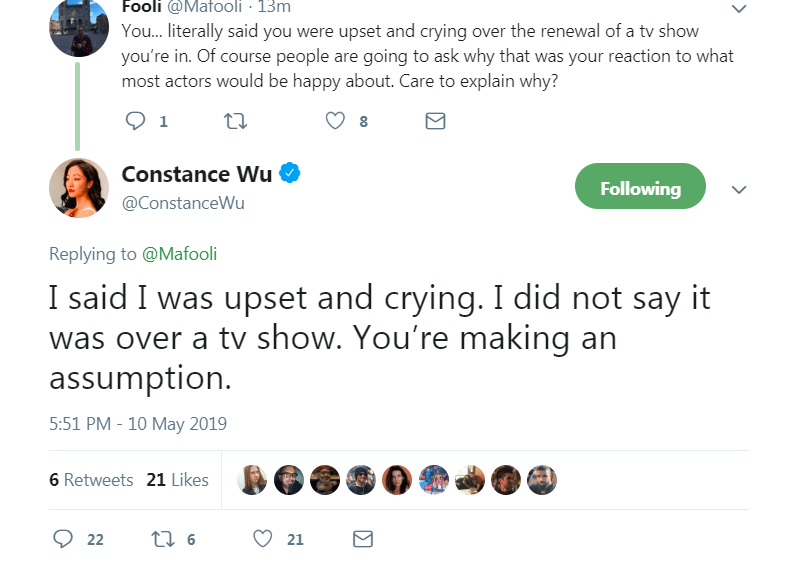 Constance Wu Comments 'Dislike' to 'Fresh Off the Boat' Renewal