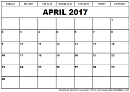 April 2017 calendar printable | Blank Calendar Templates