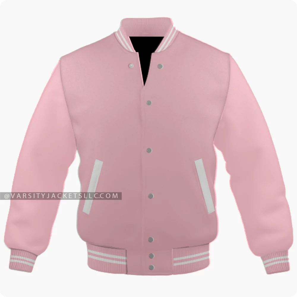 Custom Made Pink Varsity Letterman Jacket Varsity Jackets LLC