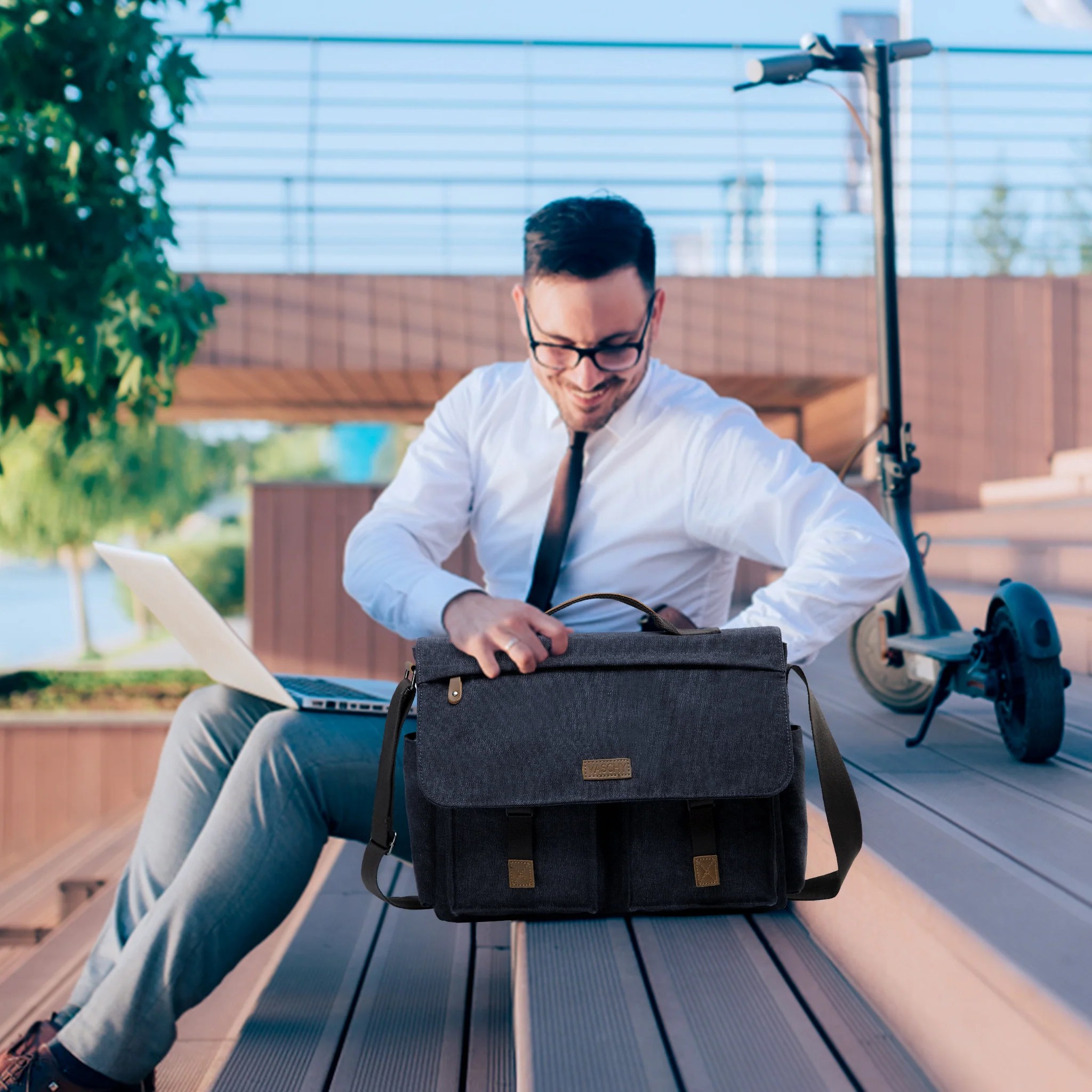 Vaschy Messenger Bags Shoulder Bag Business Satchels