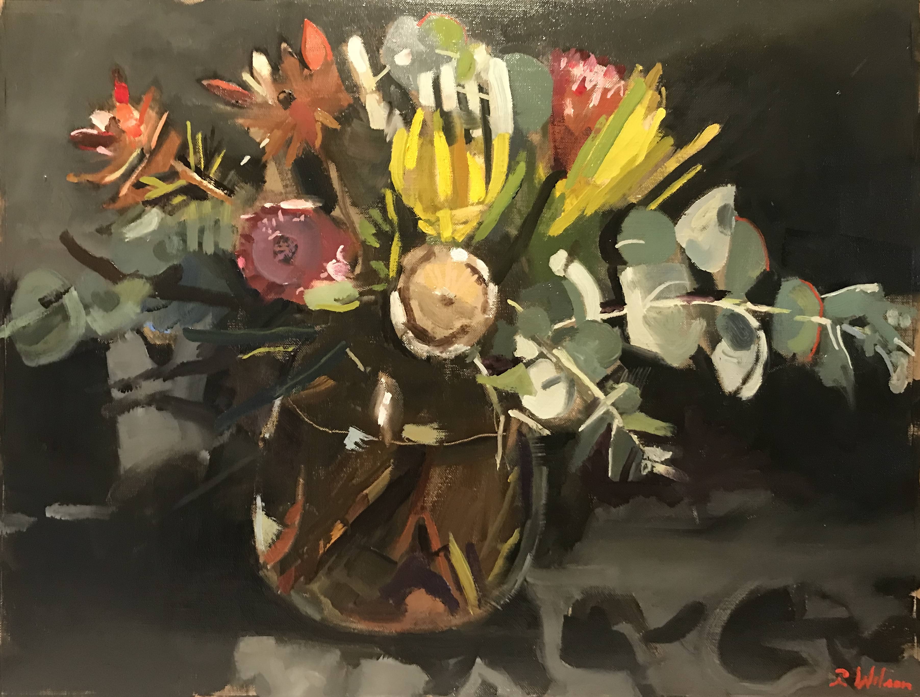 Native Floral in Glass Vase