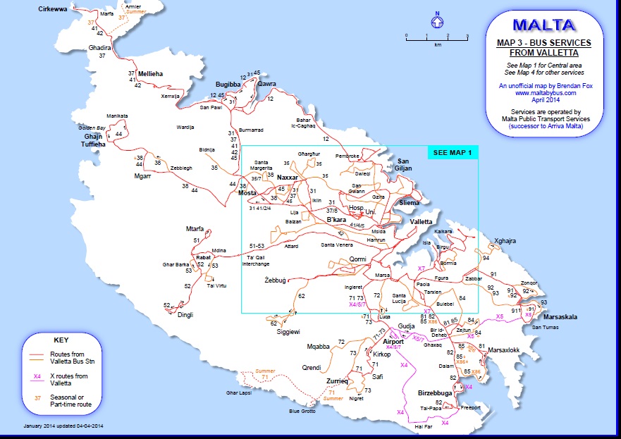Malta Bus Route Map Bus Routes Maltese History & Heritage