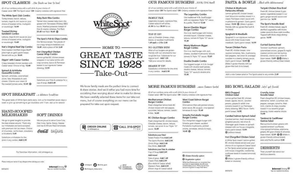 White Spot Breakfast Hours, Menu and Prices 2024