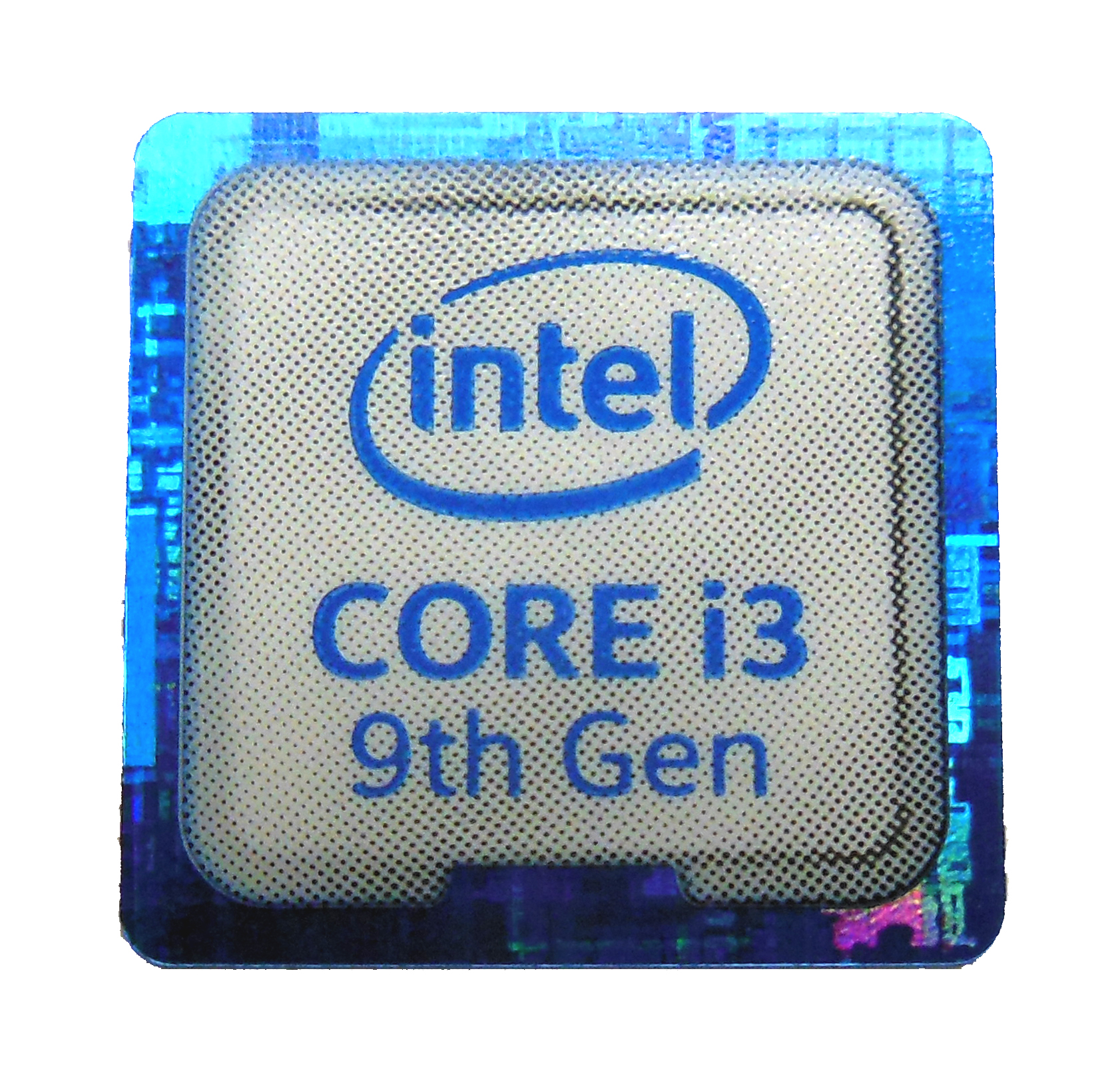 Intel Core i3 9th Gen Sticker 14 x 14mm / 9/16″ x 9/16