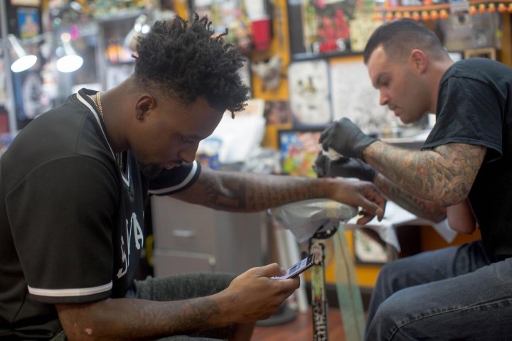 Jarvis Landry of the Miami Dolphins Tatttoed at Vatican Tattoo Studio