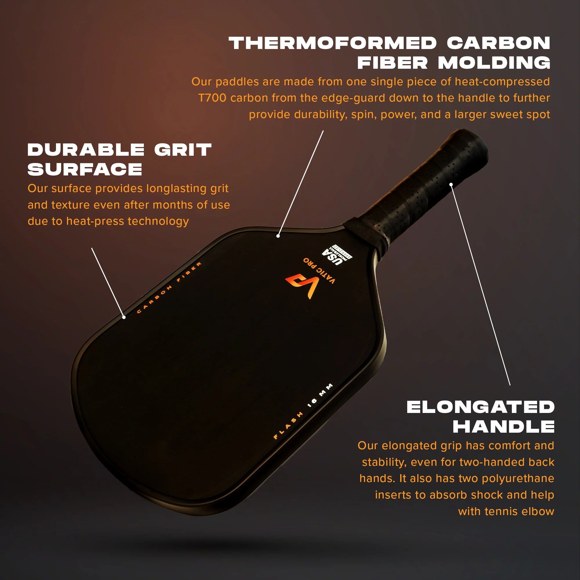 Flash Carbon Fiber (14 & 16mm) (Includes Paddle Cover) Vatic Pro