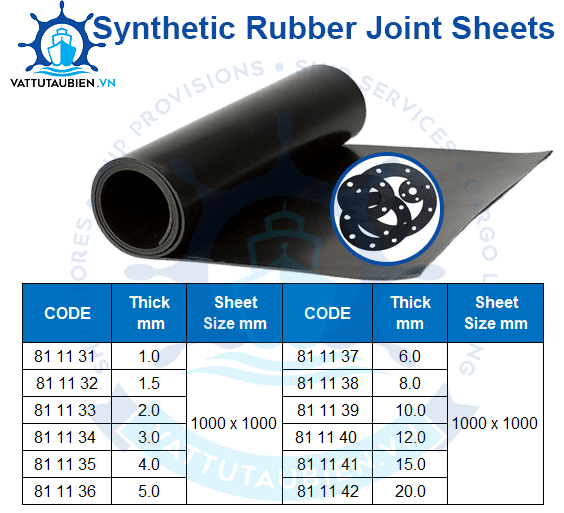 SYNTHETIC RUBBER JOINT SHEETS SHIP SUPPLIER IN VIETNAM