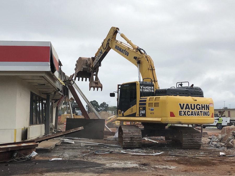 Demolishing Citgo in Powdersville Vaughn Excavating