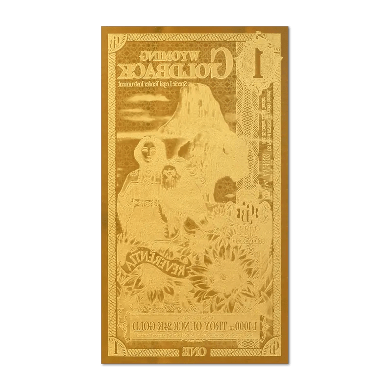 1 Wyoming Goldback Currency 1/1000 oz (24K) Gold Note VaultBox