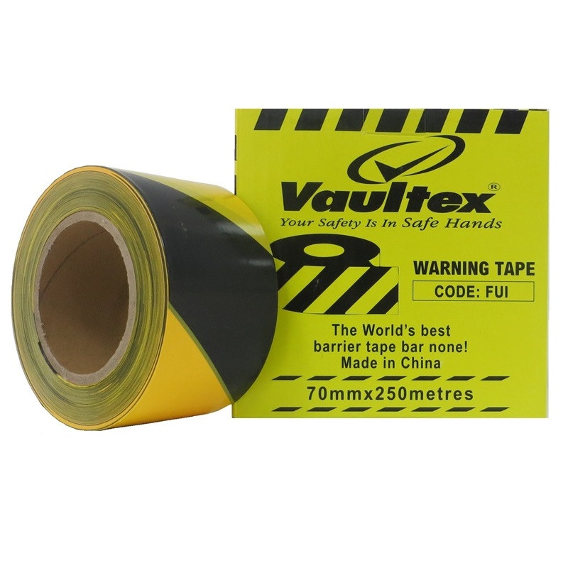 FUI VAULTEX BLACK & YELLOW WARNING TAPE (70mm X 250meters) Vaultex NG