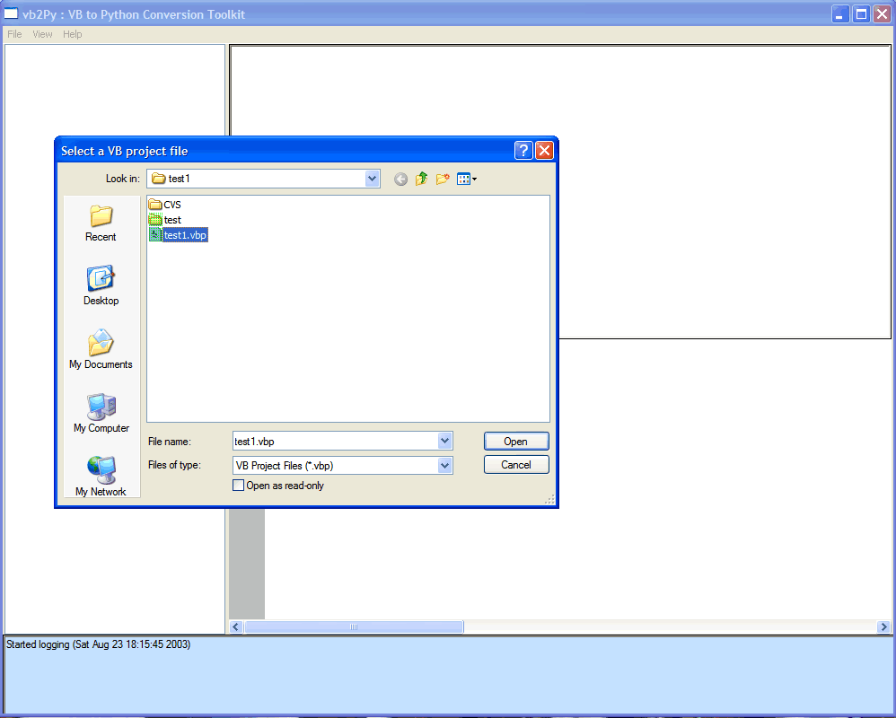 Screenshots of the GUI