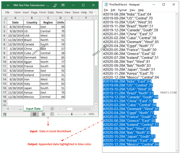 VBA Append Text Files Complete reference Tutorial VBAF1