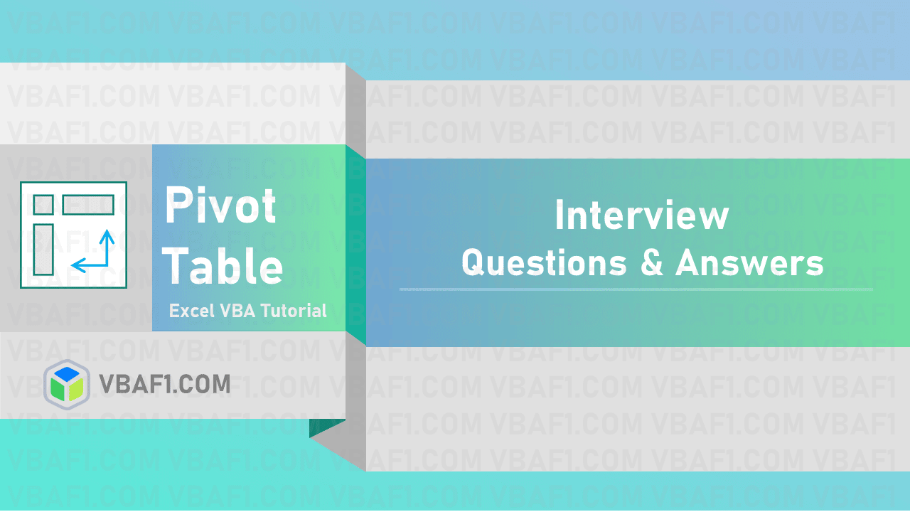 Top Pivot Table Interview Questions & Answers Instructions
