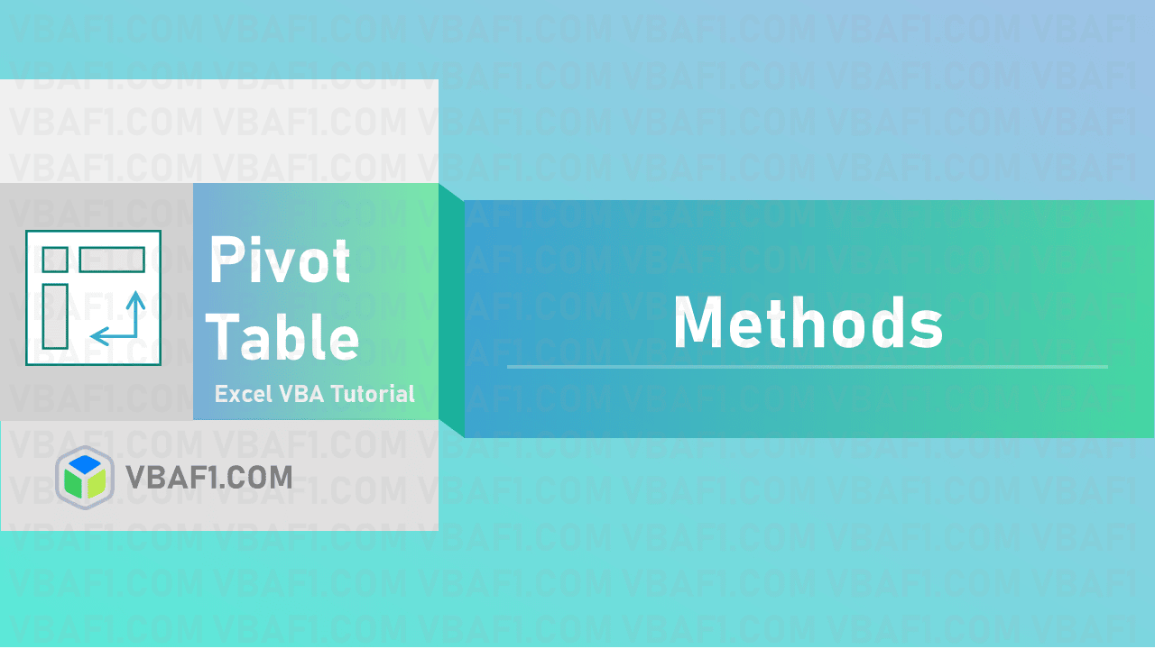 VBA Pivot Table Methods Syntax VBAF1