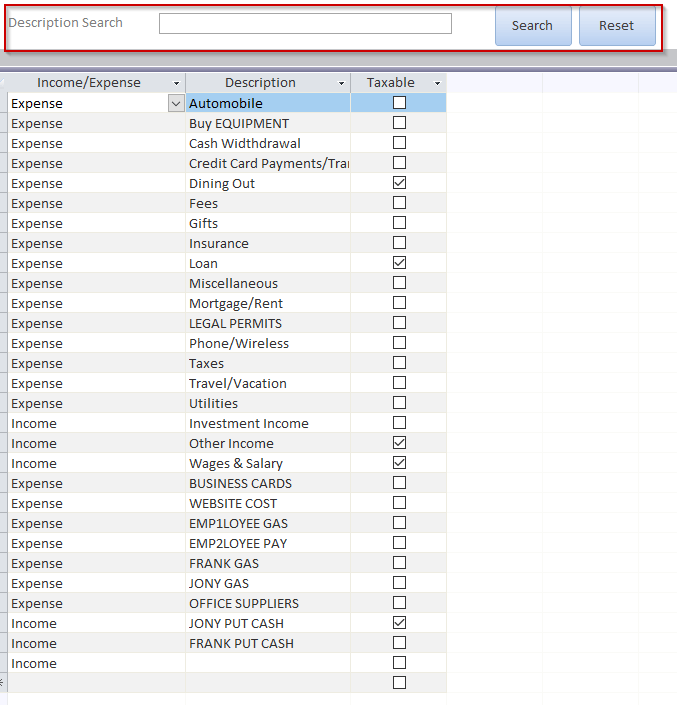 MS Access VBA Form Filter Example