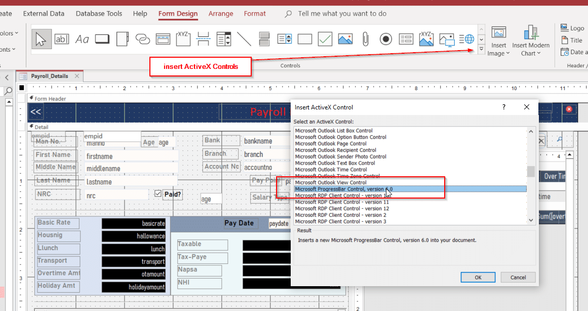 Simple Custom Progress Bar in Microsoft Access Forms Example
