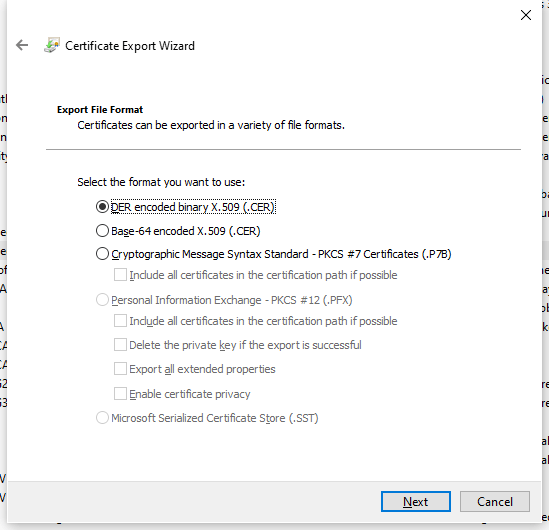 Install ca certificates exported from windows Ball Virtual' Blog
