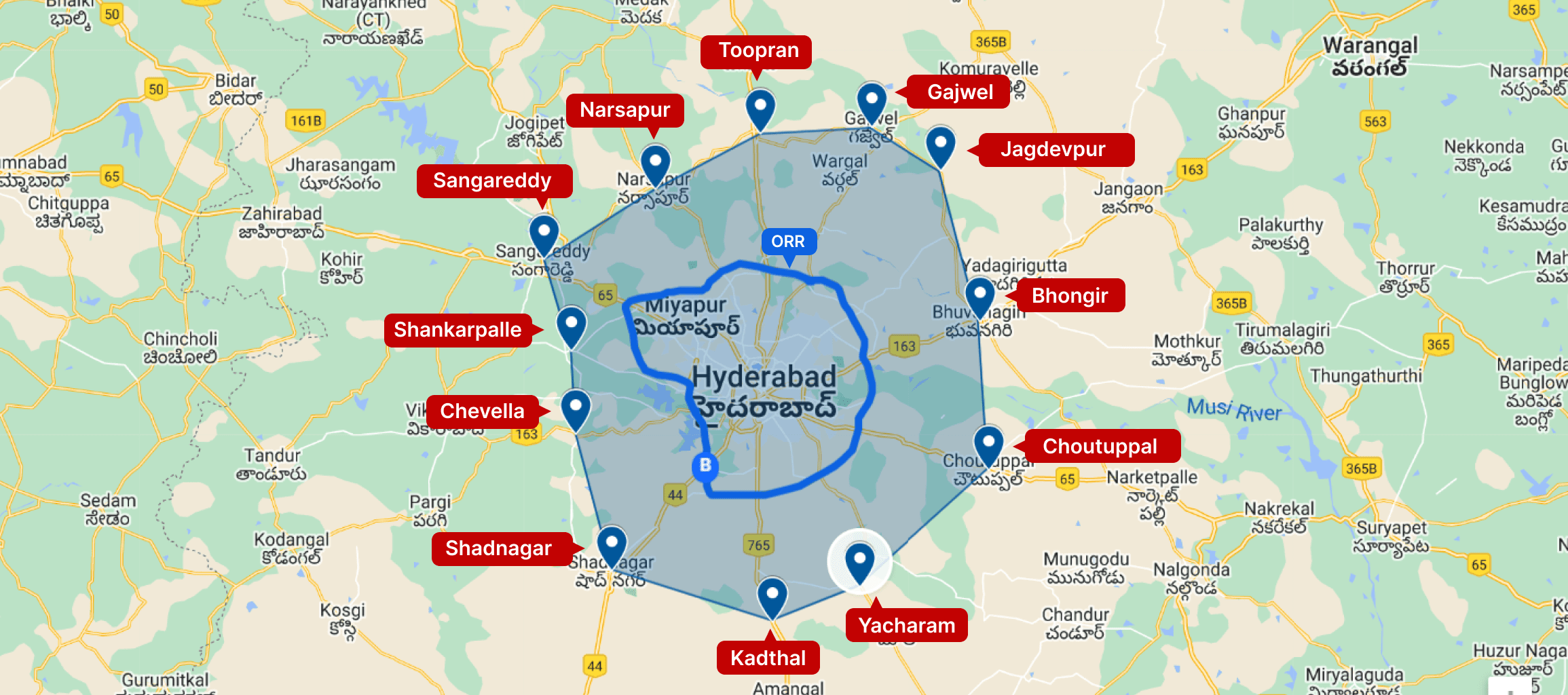Regional Ring Road Hyderabad RRR Master Plan