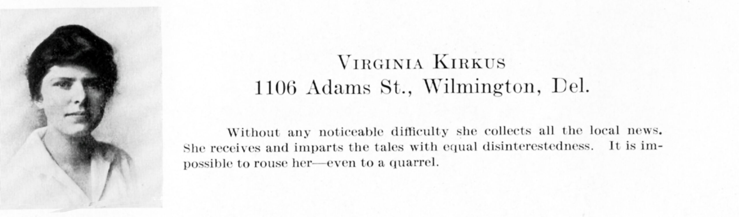 Virginia Kirkus ’1916 Vassar Encyclopedia Vassar College