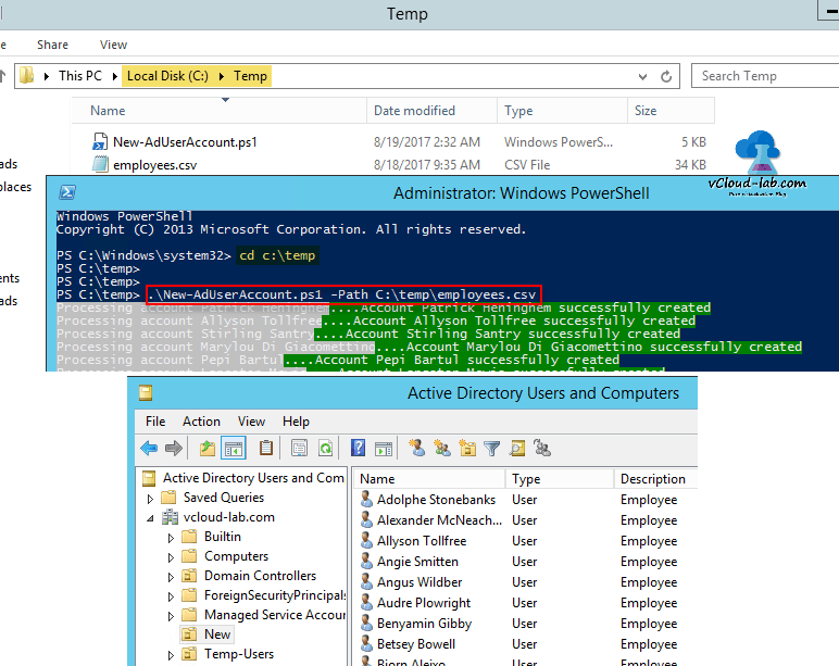 Active Directory Powershell Create bulk users from CSV file vGeek