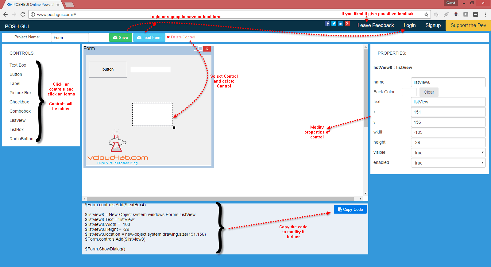 COOL POWERSHELL FREE ONLINE GUI GENERATOR TOOL, POSHGUI vGeek Tales