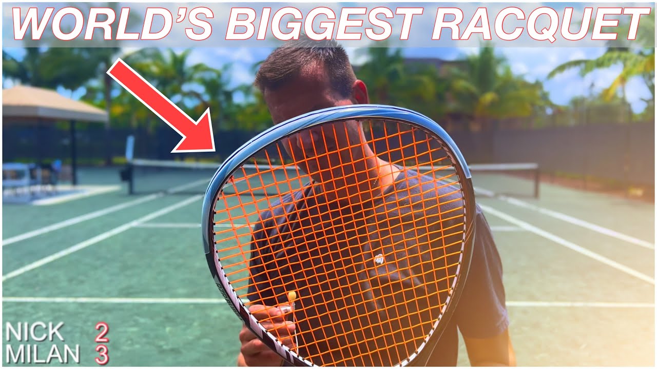Play Testing the WORLD’S BIGGEST TENNIS RACQUET Gamma RZR Bubba VCP Tennis