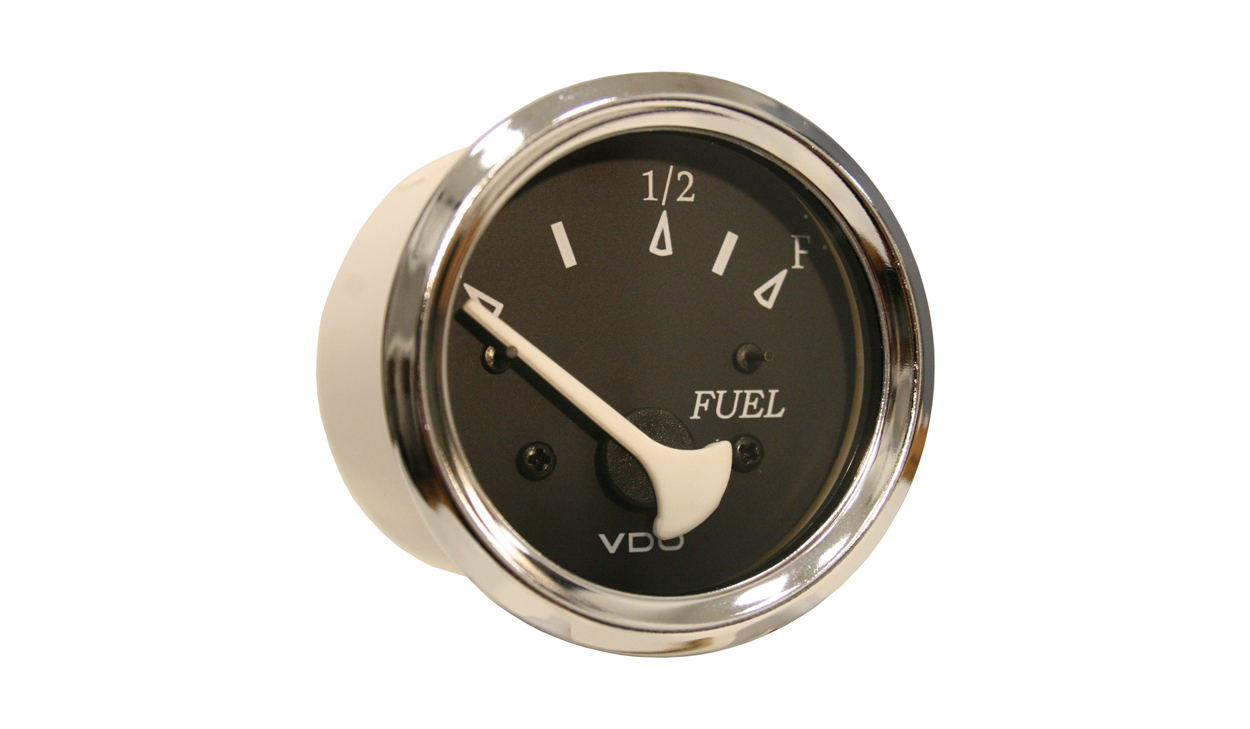 Cockpit Marine Black Fuel Level Gauge. Use with Marine 24033 Ohm Fuel