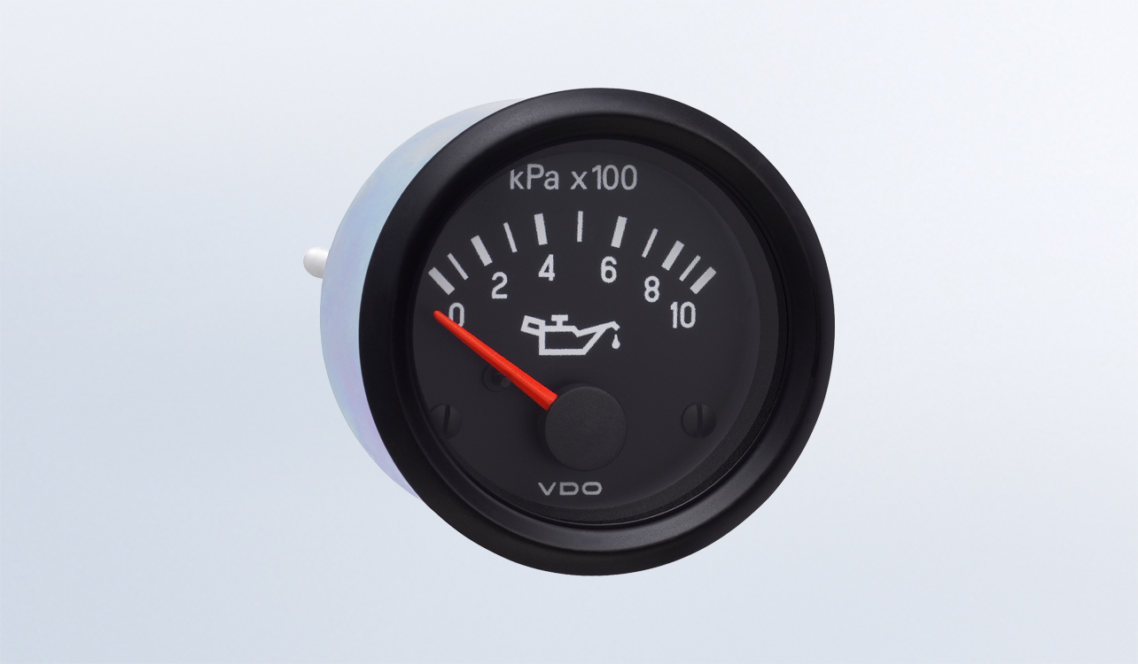 1000 kPa Oil Pressure Gauge, Use with VDO Sender, .250" Spade