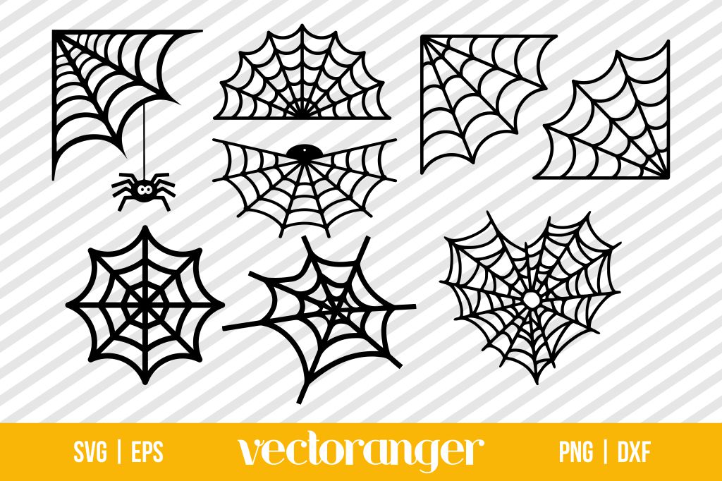 Spider Web Silhouette SVG Cut File Bundle Vectoranger