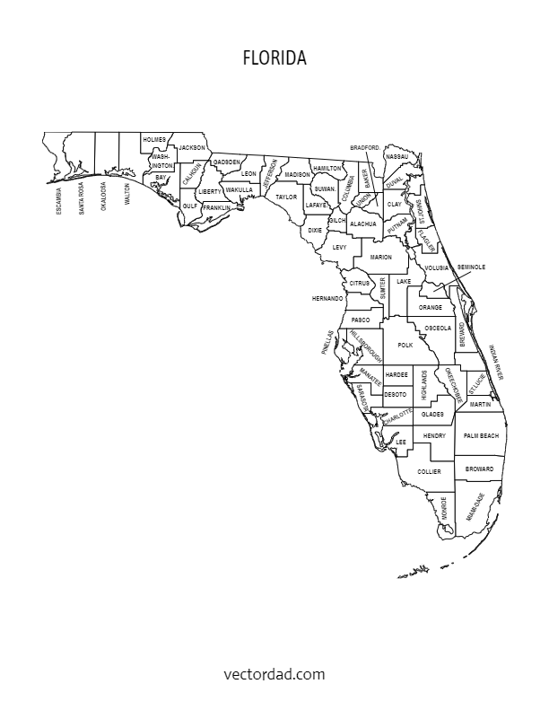 Florida County Map: Editable & Printable State County Maps