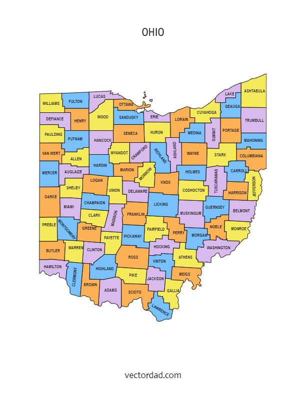 Ohio County Map: Editable & Printable State County Maps