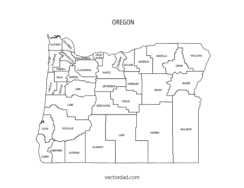 Oregon County Map: Editable & Printable State County Maps