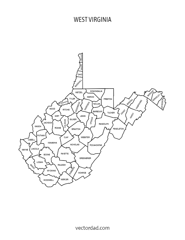 West Virginia County Map: Editable & Printable State County Maps