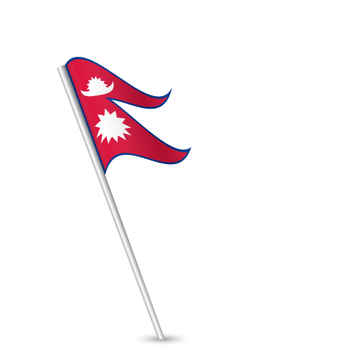 Printable Country Flag of Nepal Flagpole Vector Country Flags of