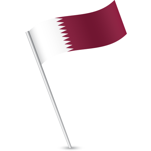 Printable Country Flag of Qatar Flagpole Vector Country Flags of the World