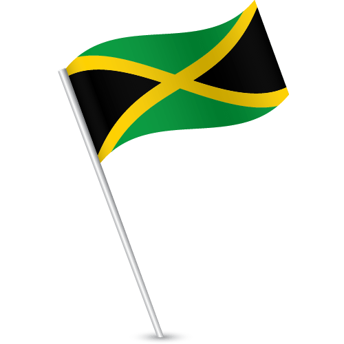 Printable Country Flag of Jamaica - Flagpole | Vector Country Flags of