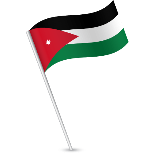 Printable Country Flag of Jordan Flagpole Vector Country Flags of