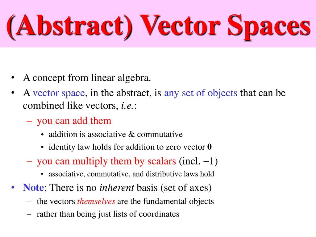 Abstract Vector Spaces at Collection of Abstract