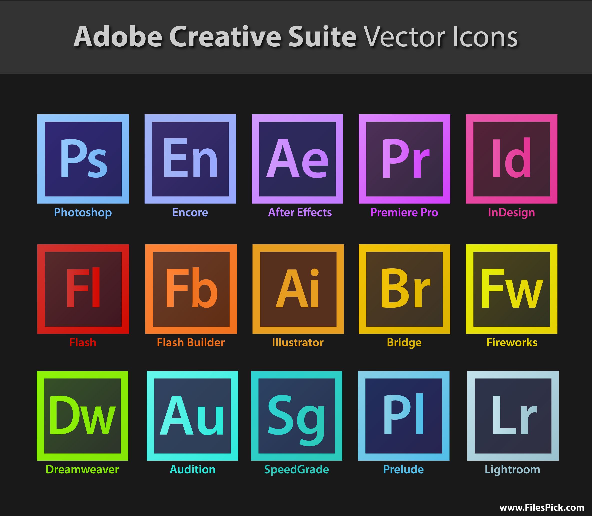 Adobe Creative Suite Icons Vector at Collection of