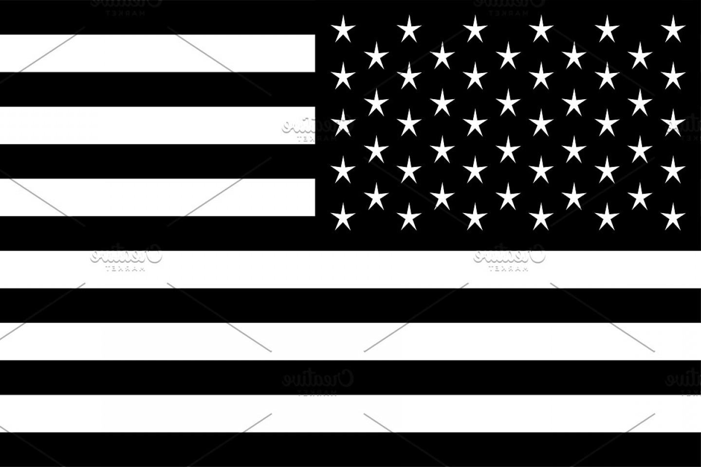 American Flag Black And White Vector at Collection of