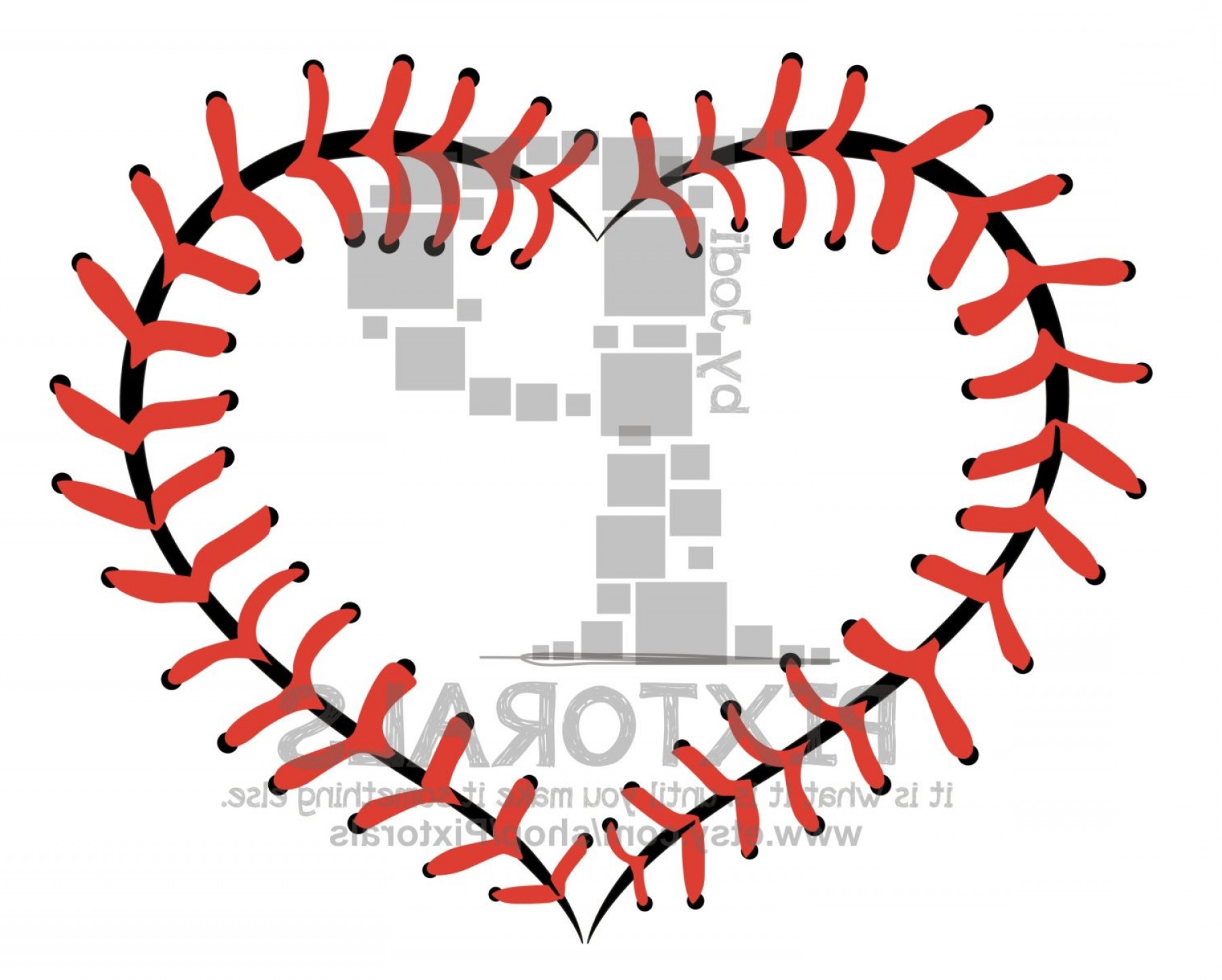 Baseball Heart Vector at Collection of Baseball Heart