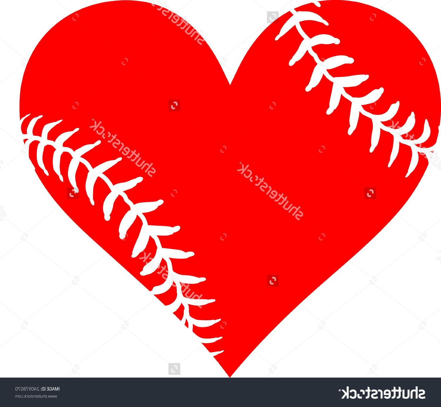 Baseball Heart Vector at Collection of Baseball Heart