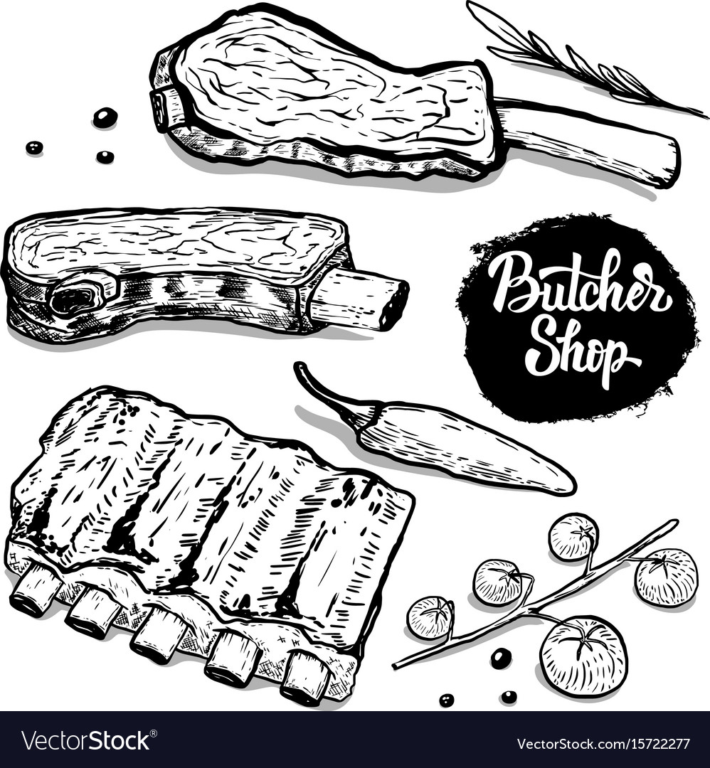Bbq Ribs Vector at Collection of Bbq Ribs Vector free
