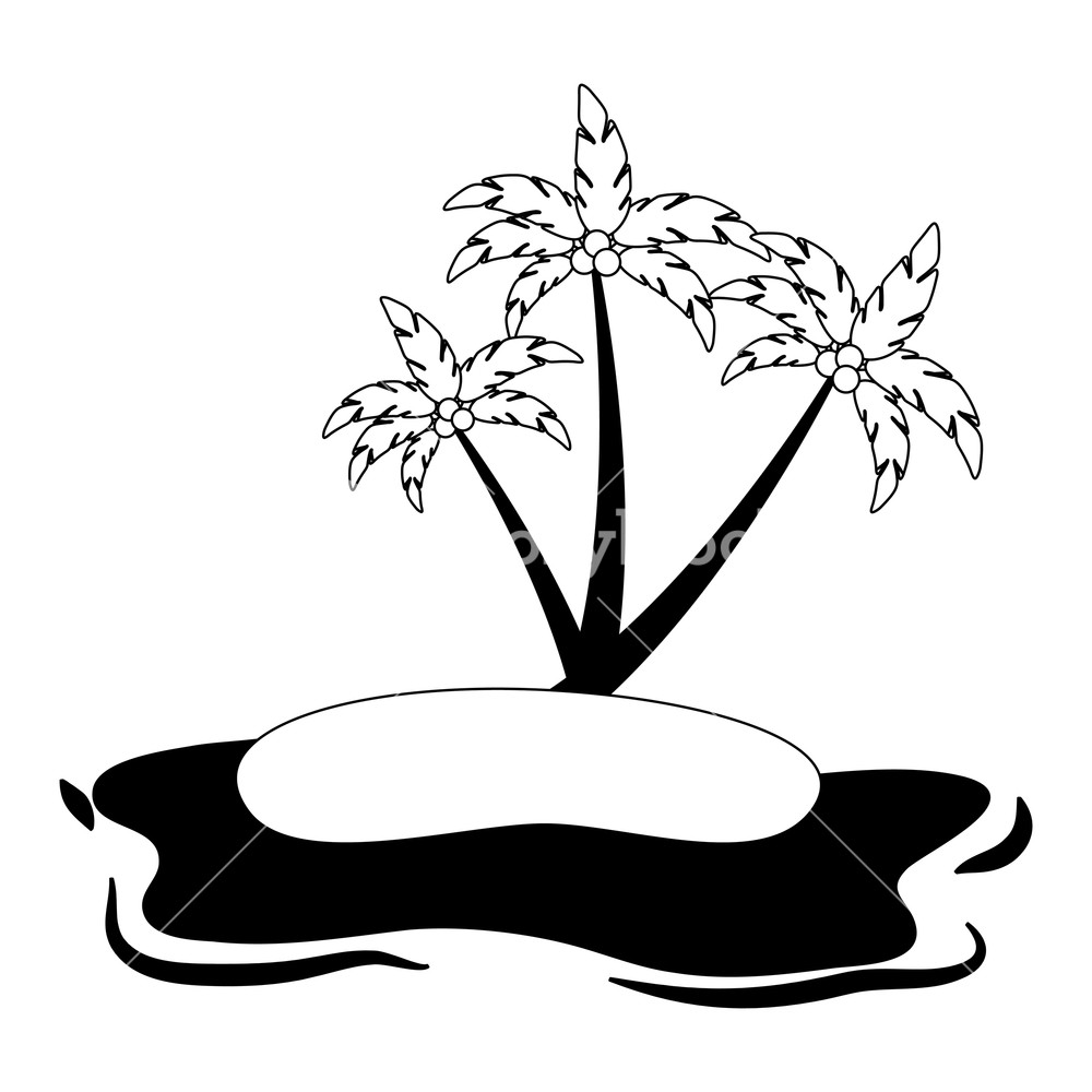 Beach Vector Black And White at Collection of Beach