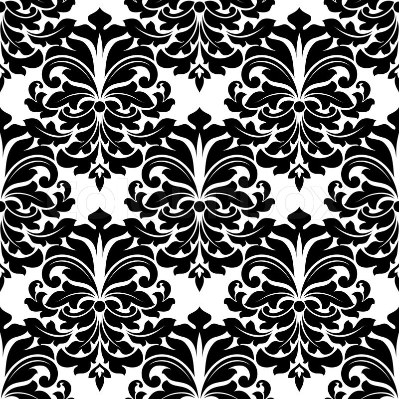 Black And White Damask Vector at Collection of Black