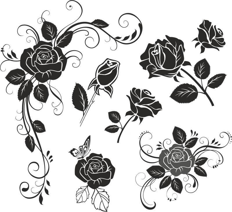 Black And White Rose Vector at Collection of Black And White Rose Vector free