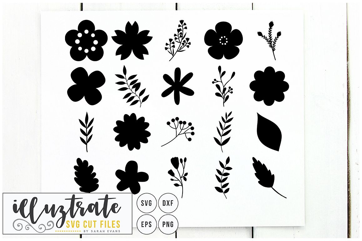 Black And White Vector Flowers at Collection of Black