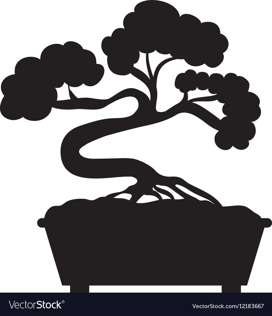 Bonsai Tree Silhouette Vector at Collection of Bonsai