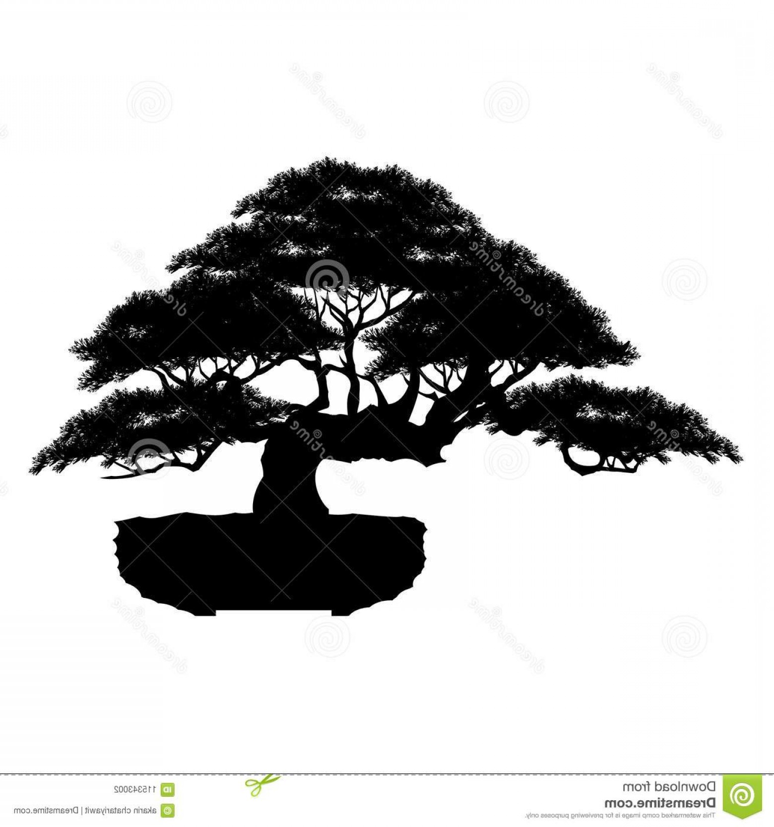 Bonsai Tree Silhouette Vector at Collection of Bonsai