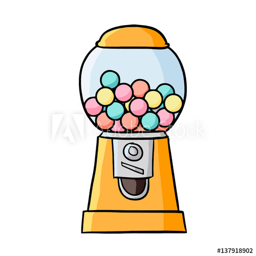 Bubble Gum Machine Vector at Collection of Bubble Gum